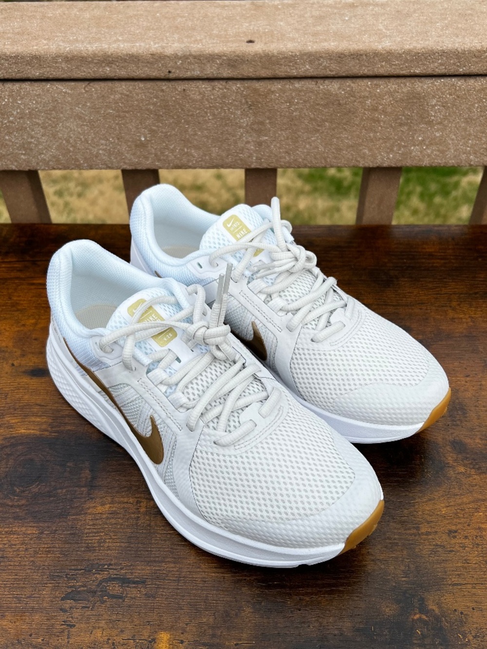 Nike Run Swift 2 CU3528-010 Women's White Gold Running Sneaker Shoes REF103 SZ11